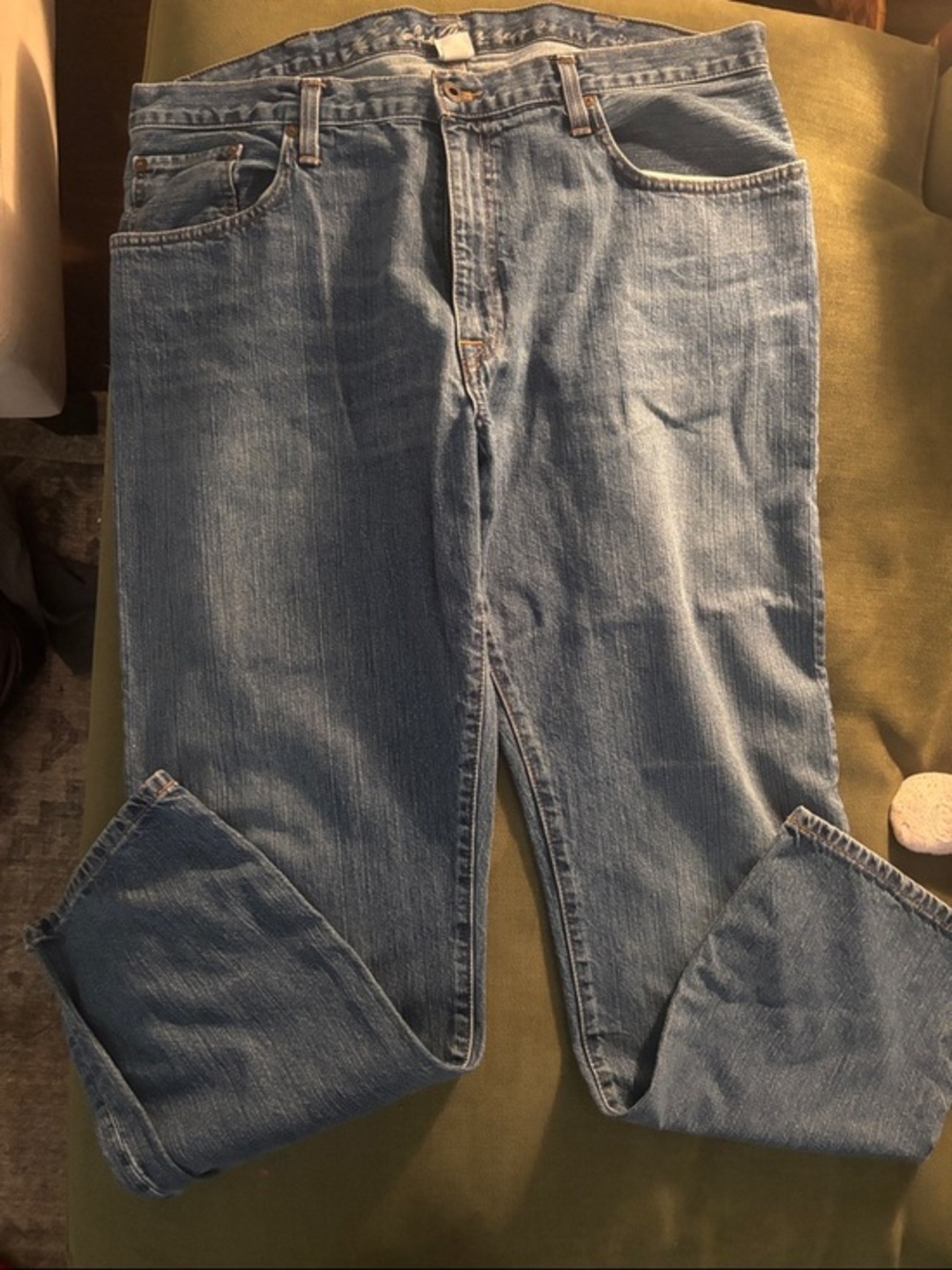 Eddie Bauer Straight-Leg Light Blue Denim Jeans